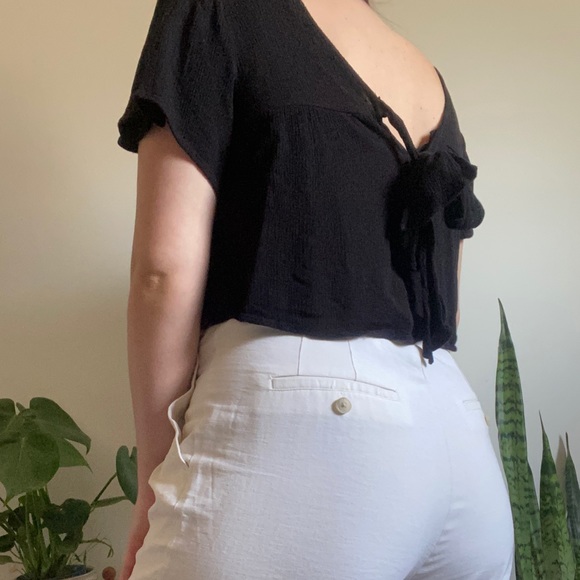 Lush Tie Cropped Blouse - Picture 2 of 2